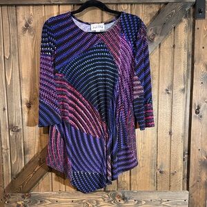 Joseph Ribkoff Women's Top in Black, Pink, and Blue